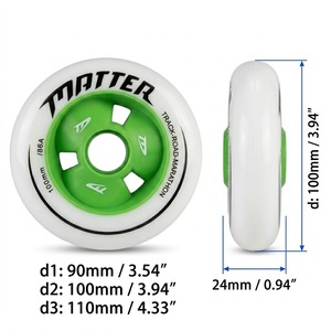 Roue de patin à roulettes professionnelle haute élasticité 90/100/110mm pour patinage de vitesse, marathon sur route, avec roulement à rebond et fonction clignotante - Product Image 3
