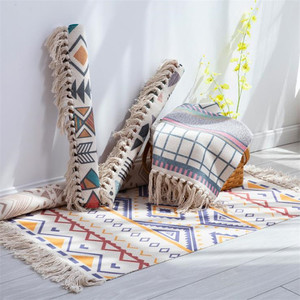 Boho Blanc <span class=keywords><strong>Tapis</strong></span> Marocain Coureur <span class=keywords><strong>Tapis</strong></span> Géométrique Porte Imprimé <span class=keywords><strong>Tapis</strong></span> et <span class=keywords><strong>Tapis</strong></span> Sol Paillasson Avec Gland - Product Image 5
