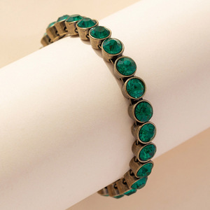 European Style Open Magnetic <b>Bracelet</b> <b>Red</b> Druzy Inlay Zinc Alloy Unisex Jewelry Fashion Charm <b>Bracelet</b> - Product Image 4