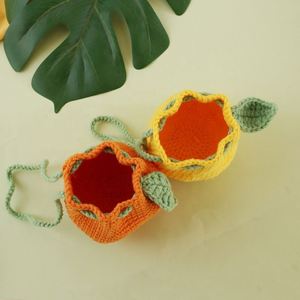 Original Ugly Orange Closure Bag Pure Handmade Wool Knitted Coin <b>Purse</b> Fresh & <b>Cute</b> Custom Fashion Accessory by Handmade Team - Product Image 3