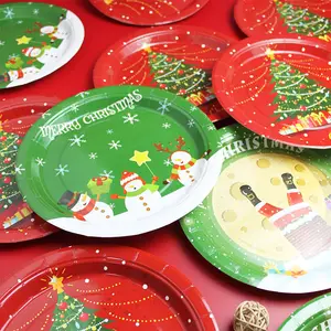 大迈定制圣诞派对纸盘圣诞用品节日派对用品