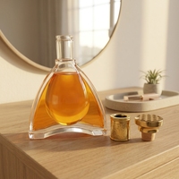 Vente directe d'usine, bouteilles en verre cristallin transparent de 750 ml avec bouchon en liège pour gin/rhum/tequila/whisky, logo personnalisé en couleur, fabrication chinoise
