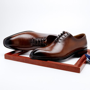 Nouvelles chaussures en cuir pour hommes, style formel, style britannique, bout carré, chaussures Oxford décontractées, cuir véritable, style business, augmentant la taille - Product Image 5