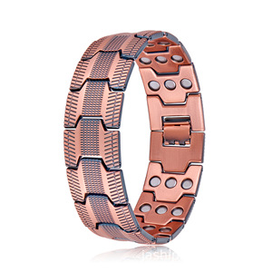 Bracelet en alliage de cuivre à énergie magnétique pour hommes, design géométrique, bijoux cadeau C86321 - Product Image 5