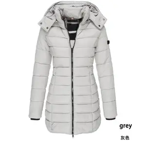 2024ジッパー付き快適なフード付きオーバーコート無地ファッション女性コート冬の暖かいコートジャケットアウター