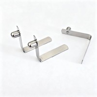 Clip en V à bouton-poussoir pour poteau de tente en acier nickelé plat, capacité de charge de 40 lb, marque BJH, modèle