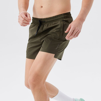 Shorts Bermuda en nylon extensible dans quatre directions, shorts de sport, shorts de course avec imprimé réfléchissant, poche zippée, shorts d'extérieur pour hommes