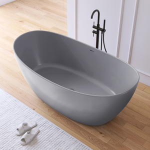 Bañera de Hidromasaje de Lujo Maydon de 1650 mm en Gris con Piedra de Resina Premium, Bañera para Adultos para el Hogar, Fabricante de Bañeras de Aluminio - Product Image 1