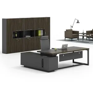 Çekmeceler ve depolama rafları ile L şekilli masa, ev ofis için 55 inç büyük köşe bilgisayar masaları, beyaz ve siyah