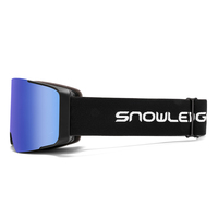 Masque de moto tout-terrain chauffant bleu avec protection nasale, verres anti-buée, lunettes MX Motocross OTG pour adulte, ATV, tout-terrain, VTT