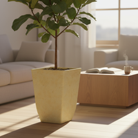 Pot de fleurs en plastique effet pierre, résistant aux intempéries, décoration élégante pour la maison, léger, pour l'intérieur et l'extérieur