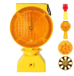 High quality LED solar traffic cone warning light with day and night sensor