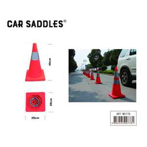 Cônes de signalisation routière de 40 cm de hauteur avec bande réfléchissante pour la sécurité routière - Product Image 2