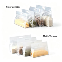 Sac Doypack Transparent à Huit Soudures Latérales Refermable avec Fermeture Zip et Poignée – Offre Spéciale
