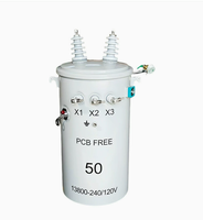 Transformador Monofásico de Montaje en Poste, Ahorrador de Energía, Tipo Aceite, Entrada 220V/380V, Salida 13.8KV/13.2KV/10kV, Bobinado de Aluminio/Cobre