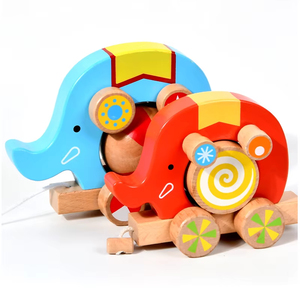 รถลากไม้สำหรับเด็กฝึกละครสัตว์สำหรับพ่อแม่-เด็กของเล่นเพื่อการศึกษาปฐมวัย - Product Image 1