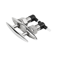 Nouvelles émerillons de bateau escamotables robustes de 5 pouces en acier inoxydable 316, finition argentée poli miroir, design moderne pour matériel marin
