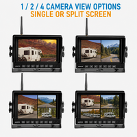 Système de caméra sans fil IPS AHD pour camion avec écran LCD à écran partagé, 4 canaux, carte SD, vision nocturne RGB pour camping-car, bus, remorque, fourgon, véhicules