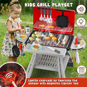 Pretend Play <b>Kitchen</b> Little Chef Play Cooking <b>Set</b> Realistic Smoke <b>Toy</b> Kids BBQ Grill Play <b>Toy</b> - Product Image 2