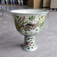 Tasse en céramique et porcelaine à pied haut, motif de fruits colorés peints à la main, style Art déco