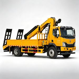 Camion porte-charge autoportant 4x2 avec grue 8T, double fonction de levage et de transport de machines de construction - Product Image 1