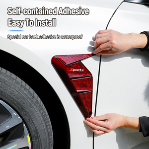 2PCS Auto Exterior Accessories Car Fender Side Vents Car Body Side Vent <strong>Spoiler</strong> Red TPU Fender Decorative Stickers - Product Image 2