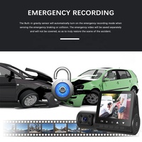 Cámara de Coche Podofo de Doble Lente de 2.5'', Full HD 1080P, Cámara para Tablero con Monitor de Estacionamiento, Visión Nocturna, Grabadora de Video para Coche, DVR para Coche