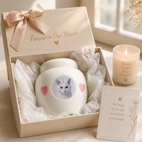Nouvelle Arrivée Urne Funéraire pour Animaux de Compagnie en Forme de Maison, Cadre Photo en Céramique, Souvenir Commémoratif, Étanche, Écologique, Vente en Gros Usine, OEM ODM Personnalisé