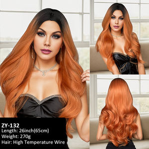 Nueva peluca negra teñida de cabeza transfronteriza Pelo largo y rizado Simulación Rubio Chica caliente Peluca degradada Exportación Comercio exterior - Product Image 6