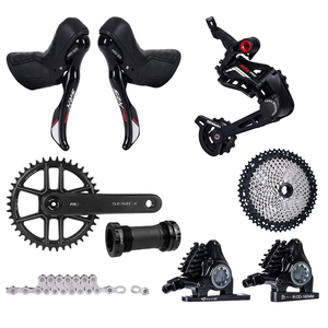 Groupe de transmission pour vélo de route SENSAH 12 <span class=keywords><strong>vitesses</strong></span>, kit de transmission à frein à disque hydraulique 12 <span class=keywords><strong>vitesses</strong></span> avec <span class=keywords><strong>cassette</strong></span> <span class=keywords><strong>11</strong></span>-46T et pédalier PR2 - Product Image 1