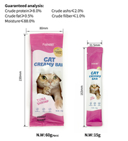 Offre spéciale à durée limitée Aliments humides 15g Barres Treat Snack Bandes pour chat FAENBEI Collations pour animaux de compagnie Nourriture humide pour chat