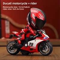 Figurine de motard de simulation en alliage transformable avec casque, modèle de poupée, ornement de bureau, modèle de moto à l'échelle 1:5