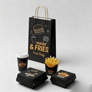 Caja De Papel Desechable <span class=keywords><strong>Para</strong></span> Llevar Patatas Fritas, Embalaje De Alimentos, Cajas De Hamburguesas De Ala De Pollo Personalizadas - Product Image 3