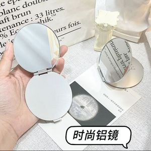 Double Sided Aluminum Pocket <b>Mirror</b> Round Silver Lens Handle <b>Mirror</b> For Makeup Beauty Use - Product Image 3