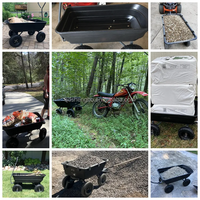 Chariot de jardin robuste en métal à mailles métalliques Shengbo, côtés en maille amovibles, 4 roues, capacité de charge de 75 L, couleurs OEM