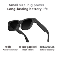 Lunettes intelligentes 300mAh avec caméra, traduction, connexion Wi-Fi, transfert, double micro, réduction de bruit, assistant IA, vidéo 1080P