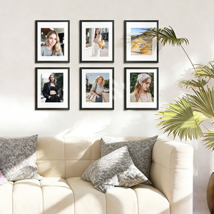 11x14 5-Piece Plastic Photo <strong>Frame</strong> Set Shatterproof HD Glass Panel Double Floating Mat Wall Hanging Picture <strong>Frame</strong> for Home - Product Image 2