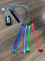 Chargeur de téléphone en PVC 3-en-1 haute vitesse avec câble de données Micro USB à charge rapide GlowingFlowing Light Trending