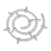 Collier chaîne de tennis pour homme, style panthère noire tendance, avec émail coloré et zircone cubique, accessoire de mode hip-hop et rap, vente en gros