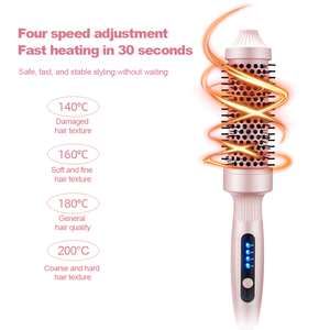 Manufacturer Wholesale Fast <b>Heating</b> Curling Iron <b>Brush</b> 4 Temp Hair Styler PTC <b>Heating</b> LED Display Portable Salon Household Tool - Product Image 1