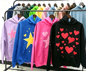 Sudadera con Capucha Oversize de Felpa Francesa 100% Algodón de Alta Calidad 2026 con Estampado 3D de Araña para Impresión Puff, Manga Larga y Cuello 555 - Product Image 1