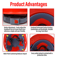 Casco Protector Ventilado en Forma de V, Material HIPP, Colorido, Suspensión de 4 Puntos, Personalizable para Uso Industrial y de Construcción