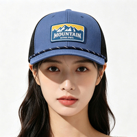 Casquette de baseball en coton de haute qualité pour hommes, avec patch brodé appliqué, personnalisable, 6 panneaux, en maille, style Gorras Trucker