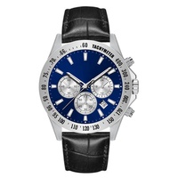 Jam Tangan Quartz Pria dengan Logo Kustom, Dial Penunjuk Waktu, Tali Kulit dan Motif Buaya, Lebar 20mm