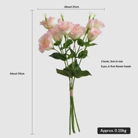 5 Tangkai Bunga Eustoma Buatan Warna Pink |   Dekorasi Rumah & Pernikahan Sutra 50cm