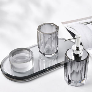 Luxury Hotel Double Soap Dispenser Crystal Glass Modern Design Toilet Bathroom Kit <b>Hand</b> <b>Wash</b> Liquid Soap Refillable Bottle - Product Image 6