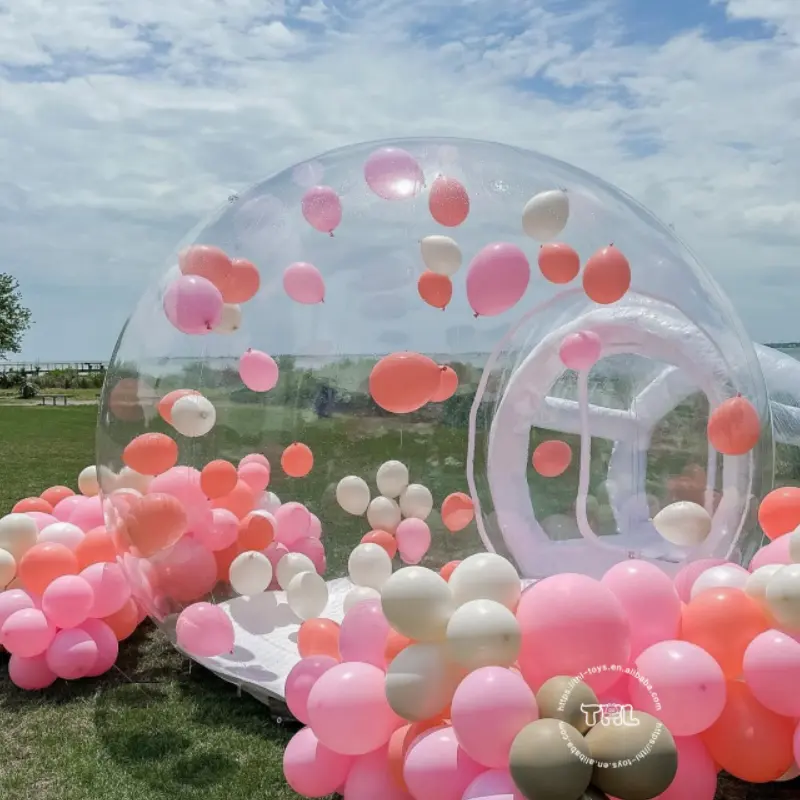 Palloncini per feste per bambini Fun House tenda a bolle con cupola Igloo in cristallo gonfiabile trasparente con ventilatore