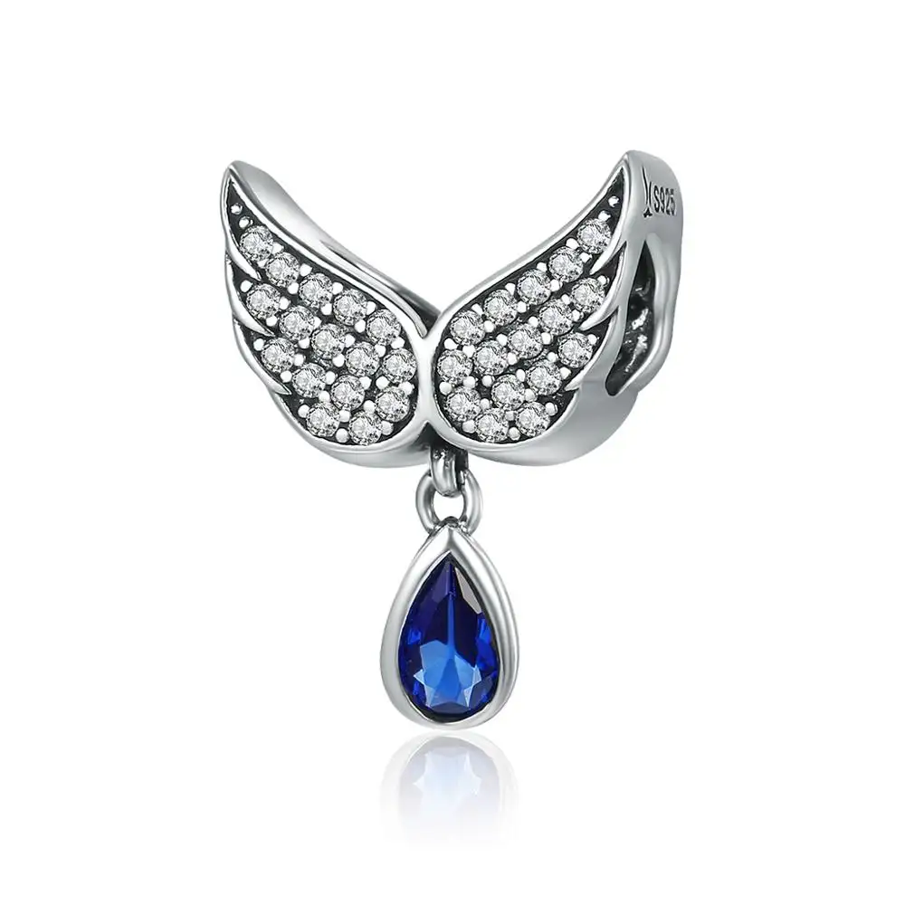 Nuovo argento sterling s925 ali d'angelo grande foro braccialetto di perline accessori perline fai da te braccialetto femminile branelli allentati