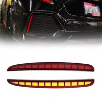 Phares arrière LED pour motos, feux d'avertissement, avec clignotant, pour Honda Civic Hatchback SI/Type R, 2016, 2017, 2018, 2019