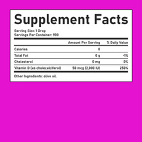 Gouttes liquides de vitamine D3 à marque privée OEM avec supplément de vitamine D pour maintenir la santé osseuse et améliorer l'immunité